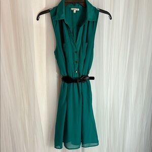 Charlotte Russe Teal Mini Dress with Black Accents